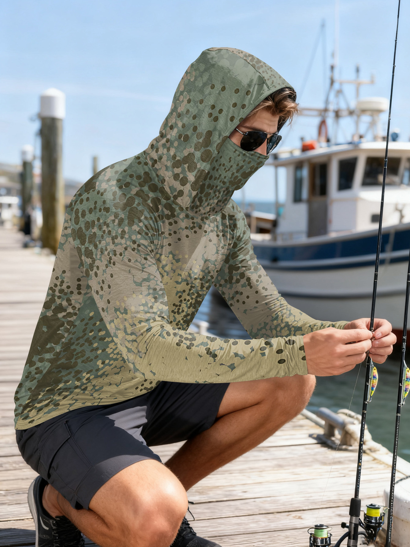 Men's Fishing Hooded Long-Slee - огляд і ціна Fishing Shirt Uv Protection