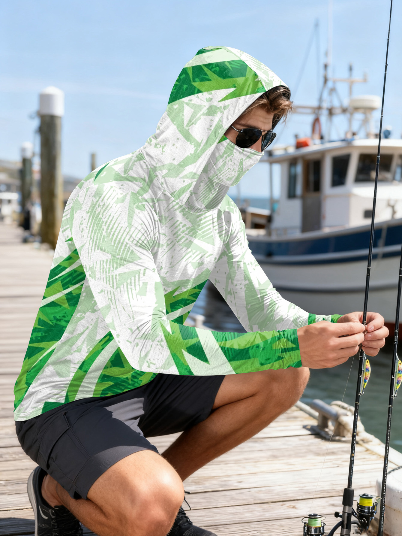 Men's Fishing Hooded Long-Slee - огляд і ціна Fishing Shirt Uv Protection