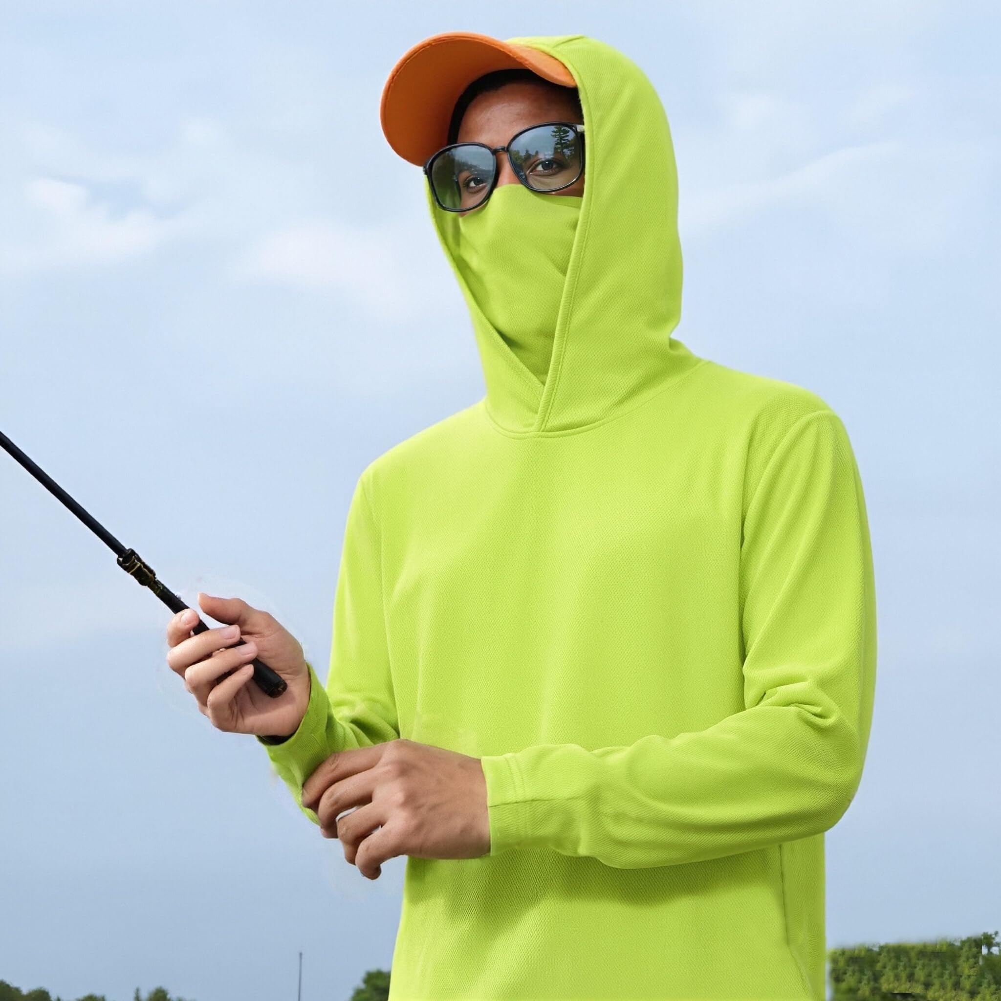 4 Pack Men's Running Hoodie wi - огляд і ціна Fishing Mask Sun Protection