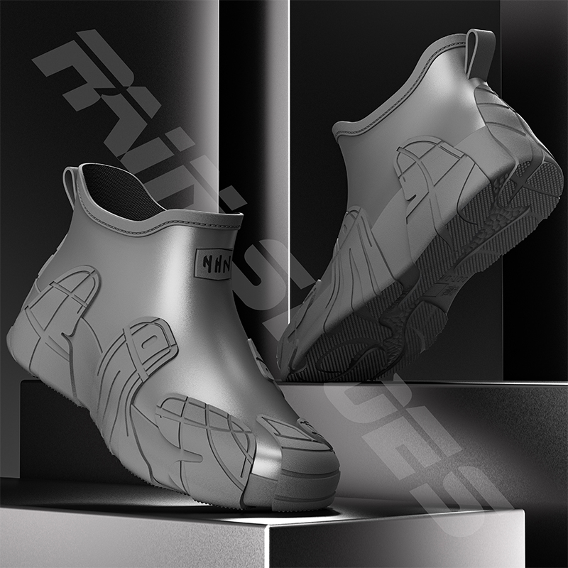 Men Short Outdoor Rubber Rain  - огляд і ціна Fishing Boots